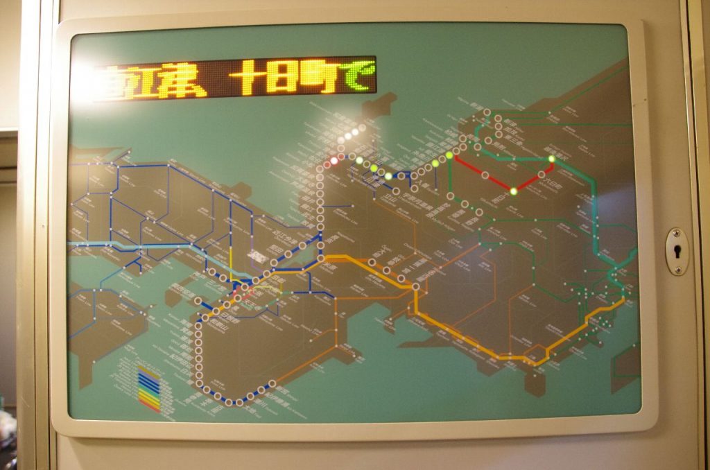 北越急行ほくほく線の路線や駅が入った走行区間表示装置